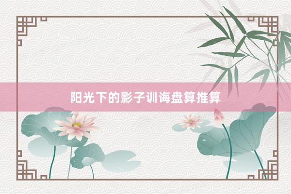 阳光下的影子训诲盘算推算